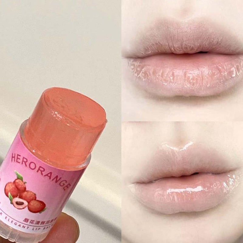 HERORANGE ~ Lip Flower Elegant Lip Balm, moisturizing, hydrating, anti-chapped, reduces lip lines, tinted lip balm.